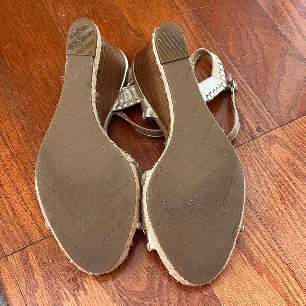 Jack Rogers Gold Wedge Sandals - Picture 8 of 11